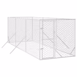 Cuccia per Cani da Esterno Argento 2x6x2 m Acciaio Zincatocod mxl 117727 - Vista aggiuntiva 3