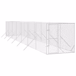 Cuccia per Cani da Esterno Argento 2x14x2 m Acciaio Zincatocod mxl 76898 - Vista aggiuntiva 3