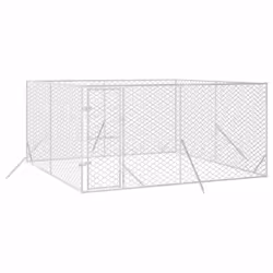 Cuccia per Cani da Esterno Argento 4x4x2 m in Acciaio Zincatocod mxl 93808 - Vista aggiuntiva 3