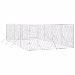 Cuccia per Cani da Esterno Argento 4x8x2 m in Acciaio Zincatocod mxl 69780 - Vista aggiuntiva 3