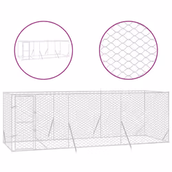 Cuccia per Cani da Esterno Argento 6x2x2 m in Acciaio Zincatocod mxl 117729 - Vista aggiuntiva 2