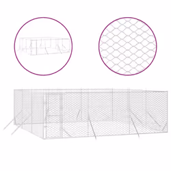 Cuccia per Cani da Esterno Argento 6x6x2 m in Acciaio Zincatocod mxl 93811 - Vista aggiuntiva 2
