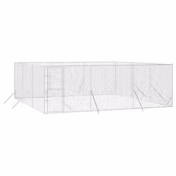Cuccia per Cani da Esterno Argento 6x6x2 m in Acciaio Zincatocod mxl 93811 - Vista aggiuntiva 3