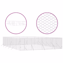 Cuccia per Cani da Esterno Argento 8x12x2 m in Acciaio Zincatocod mxl 117728 - Vista aggiuntiva 2