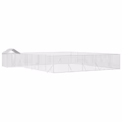 Cuccia Cani da Esterno Tetto Argento 12x12x2,5m Acciaio Zincatocod mxl 93815 - Vista aggiuntiva 3