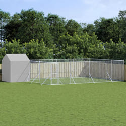 Cuccia Cani da Esterno Tetto Argento 10x6x2,5 m Acciaio Zincato Vidaxl