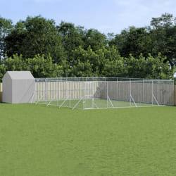 Cuccia Cani da Esterno Tetto Argento 10x10x2,5m Acciaio Zincato Vidaxl
