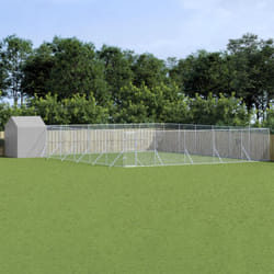 Cuccia Cani da Esterno Tetto Argento 12x12x2,5m Acciaio Zincato Vidaxl