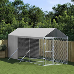 Cuccia Cani da Esterno Tetto Argento 2x6x2,5 m Acciaio Zincato Vidaxl
