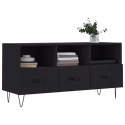 vidaXL Mobile Porta TV Nero 102x36x50 cm in Legno Multistrato - Vista aggiuntiva 3