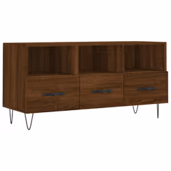 Mobile TV Rovere Marrone 102x36x50 cm in Legno Multistratocod mxl 128790 - Vista aggiuntiva 2