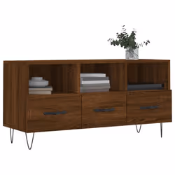Mobile TV Rovere Marrone 102x36x50 cm in Legno Multistratocod mxl 128790 - Vista aggiuntiva 3