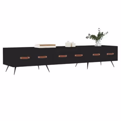 vidaXL Mobile Porta TV Nero 150x36x30 cm in Legno Multistrato - Vista aggiuntiva 3