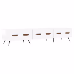Mobile Porta TV Bianco Lucido 150x36x30 cm in Legno Multistratocod mxl 127399 - Vista aggiuntiva 2