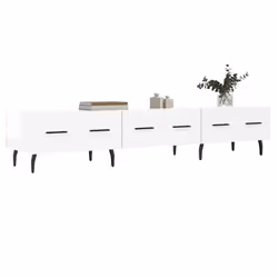 Mobile Porta TV Bianco Lucido 150x36x30 cm in Legno Multistratocod mxl 128004 - Vista aggiuntiva 3