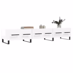 Mobile Porta TV Bianco Lucido 150x36x30 cm in Legno Multistratocod mxl 79958 - Vista aggiuntiva 3