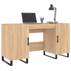 vidaXL Scrivania Rovere Sonoma 140x50x75 cm in Legno Multistrato - Vista aggiuntiva 3