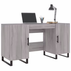 vidaXL Scrivania Grigio Sonoma 140x50x75 cm in Legno Multistrato - Vista aggiuntiva 3