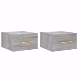 vidaXL Comodini a Muro 2 pz Grigio Sonoma 35x35x20 cm - Vista aggiuntiva 2