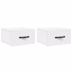Comodini a Muro 2 pz Bianchi 35x35x20 cmcod mxl 97358 - Vista aggiuntiva 2