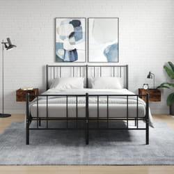 Vidaxl - Set 2 Comodini da Camera da Letto, Tavolini da notte a Muro Rovere Fumo 35x35x20 cm