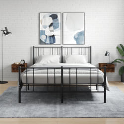 Vidaxl - Set 2 Comodini da Camera da Letto, Tavolini da notte a Muro Rovere Fumo 35x35x20 cm