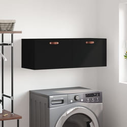 Vidaxl - Armadietto da bagno, Mobile a Parete Nero 100x36, 5x35 cm in Legno Multistrato