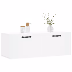 vidaXL Mobile a Parete Bianco 100x36,5x35 cm in Legno Multistrato - Vista aggiuntiva 3