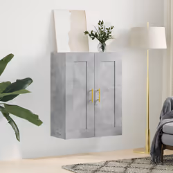 vidaXL Mobile a Parete Grigio Cemento 69,5x34x90 cm Legno Multistrato - Vista aggiuntiva 3