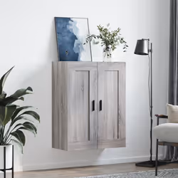 vidaXL Mobile a Parete Grigio Sonoma 69,5x34x90 cm Legno Multistrato - Vista aggiuntiva 3