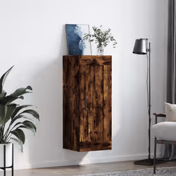 vidaXL Mobile a Parete Rovere Fumo 34,5x34x90 cm in Legno Multistrato - Vista aggiuntiva 3