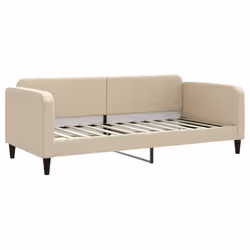 vidaXL Letto da Giorno Crema 90x200 cm in Tessuto - Vista aggiuntiva 2