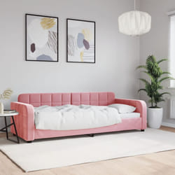 Letto da Giorno, Letto per adulti e giovani Rosa 80x200 cm in Velluto vidaXL 4490