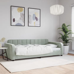 Letto da Giorno Grigio Chiaro 90x190 cm in Velluto Vidaxl 678086