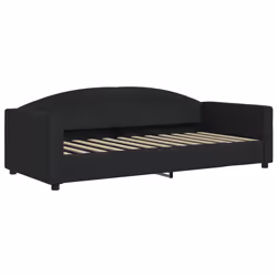 vidaXL Letto da Giorno Nero 90x200 cm in Tessuto - Vista aggiuntiva 2