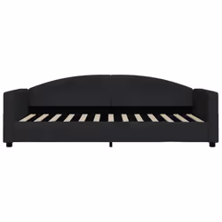 vidaXL Letto da Giorno Nero 90x200 cm in Tessuto - Vista aggiuntiva 3