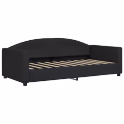 vidaXL Letto da Giorno Nero 90x190 cm in Tessuto - Vista aggiuntiva 2