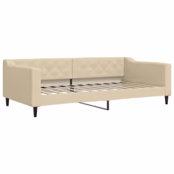 vidaXL Letto da Giorno Crema 100x200 cm in Tessuto - Vista aggiuntiva 2