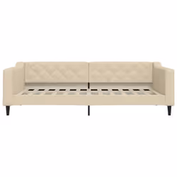 vidaXL Letto da Giorno Crema 100x200 cm in Tessuto - Vista aggiuntiva 3