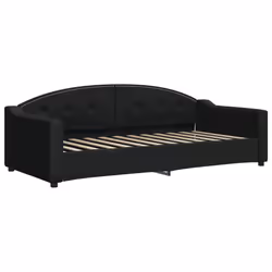 vidaXL Letto da Giorno Nero 90x200 cm in Tessuto - Vista aggiuntiva 2