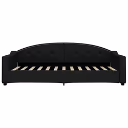 vidaXL Letto da Giorno Nero 90x200 cm in Tessuto - Vista aggiuntiva 3