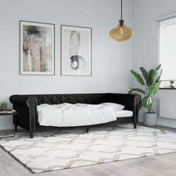 Vidaxl - Letto da Giorno, Letto per adulti e giovani Nero 90x200 cm in Similpelle 2147