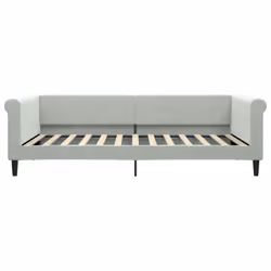 vidaXL Letto da Giorno Grigio Chiaro 100x200 cm in Velluto - Vista aggiuntiva 3