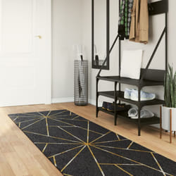 Vidaxl - Tappeto Lavabile Nero e Oro 80x300 cm Antiscivolo 21192