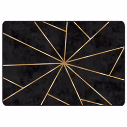 Tappeto Lavabile Nero e Oro 160x230 cm Antiscivolocod mxl 108908 - Vista aggiuntiva 2