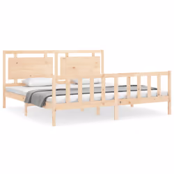 Giroletto con Testiera 200x200 cm in Legno Massellocod mxl 124853 - Vista aggiuntiva 2