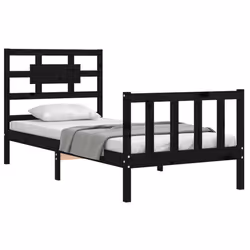 Giroletto con Testiera Nero Small Single in Legno Massellocod mxl 104988 - Vista aggiuntiva 3