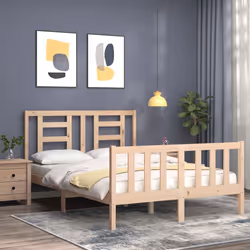 vidaXL Letto senza Materasso 140x190 cm in Legno Massello di Pino - Vista aggiuntiva 3