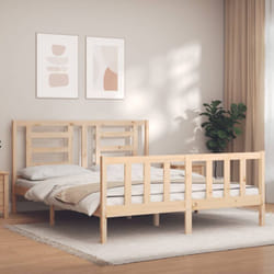 Letto adulto, Giroletto con Testiera, Letto matrimonial 160x200 cm in Legno Massello Vidaxl