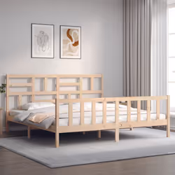 Giroletto con Testiera Super King Size in Legno Massellocod mxl 129164 - Vista aggiuntiva 3